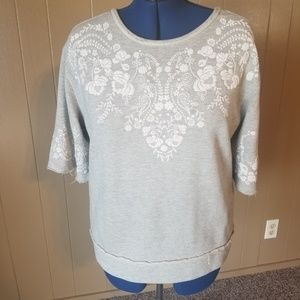 Grey Sweater with Embroidery